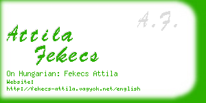 attila fekecs business card